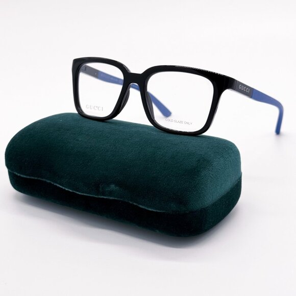 NEW GUCCI GG1738O 004 BLACK/BLUE MEN EYEGLASSES GUCCI - Picture 1 of 11